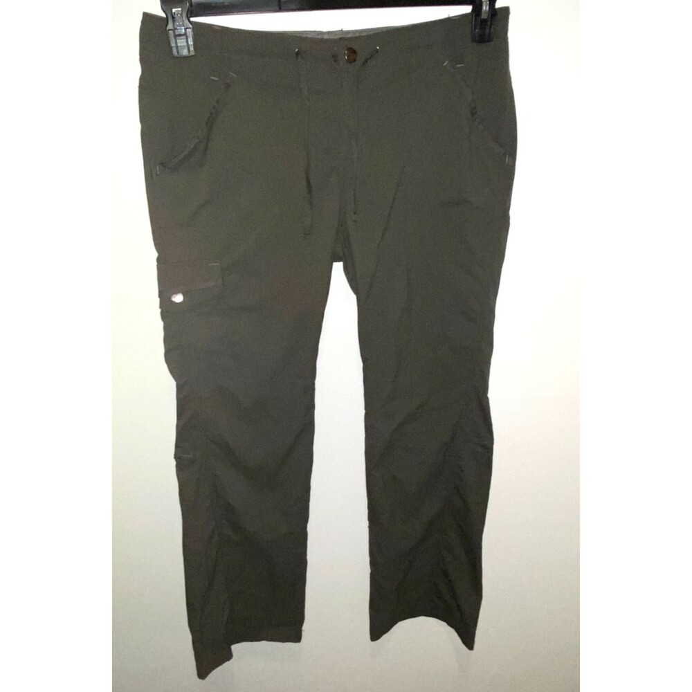 Womens REI Army Green Hiking Pants Size 12 pockets drawstring nylon spandex